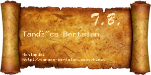 Tanács Bertalan névjegykártya