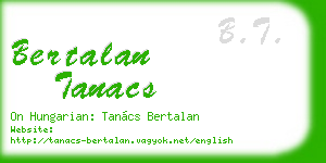 bertalan tanacs business card
