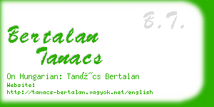 bertalan tanacs business card